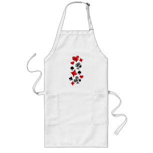 Poker Player Gambler Playing Card Suits Las Vegas Long Apron