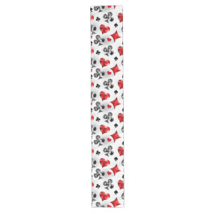 Poker Player Gambler Playing Card Suits Las Vegas Long Table Runner