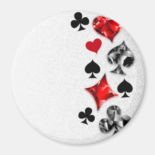 Poker Player Gambler Playing Card Suits Las Vegas Magnet