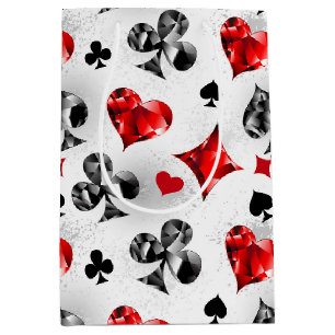 Poker Player Gambler Playing Card Suits Las Vegas Medium Gift Bag