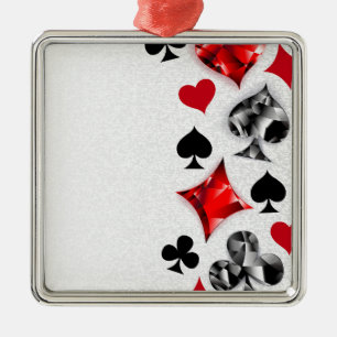 Poker Player Gambler Playing Card Suits Las Vegas Metal Ornament