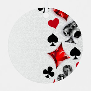 Poker Player Gambler Playing Card Suits Las Vegas Metal Tree Decoration