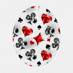 Poker Player Gambler Playing Card Suits Las Vegas Metal Tree Decoration