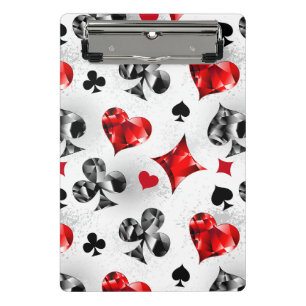 Poker Player Gambler Playing Card Suits Las Vegas Mini Clipboard