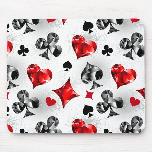 Poker Player Gambler Playing Card Suits Las Vegas Mouse Pad (Front)