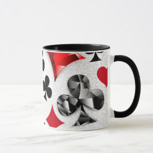 Poker Player Gambler Playing Card Suits Las Vegas Mug