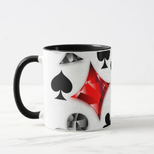 Poker Player Gambler Playing Card Suits Las Vegas Mug