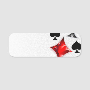Poker Player Gambler Playing Card Suits Las Vegas Name Tag