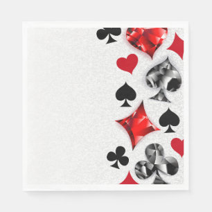 Poker Player Gambler Playing Card Suits Las Vegas Napkin