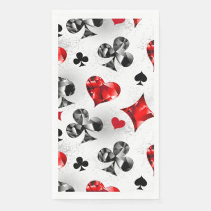 Poker Player Gambler Playing Card Suits Las Vegas Napkin