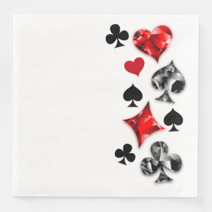 Poker Player Gambler Playing Card Suits Las Vegas Napkin