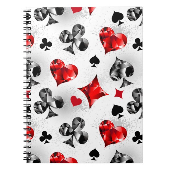 Poker Player Gambler Playing Card Suits Las Vegas Notebook (Front)