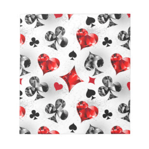 Poker Player Gambler Playing Card Suits Las Vegas Notepad
