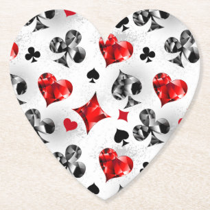 Poker Player Gambler Playing Card Suits Las Vegas Paper Coaster