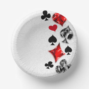 Poker Player Gambler Playing Card Suits Las Vegas Paper Plate