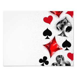 Poker Player Gambler Playing Card Suits Las Vegas Photo Print