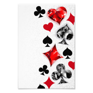 Poker Player Gambler Playing Card Suits Las Vegas Photo Print