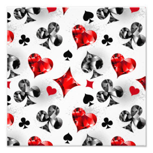 Poker Player Gambler Playing Card Suits Las Vegas Photo Print