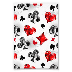 Poker Player Gambler Playing Card Suits Las Vegas Photo Print