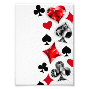 Poker Player Gambler Playing Card Suits Las Vegas Photo Print