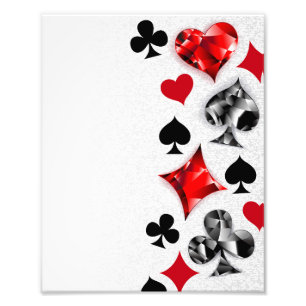 Poker Player Gambler Playing Card Suits Las Vegas Photo Print
