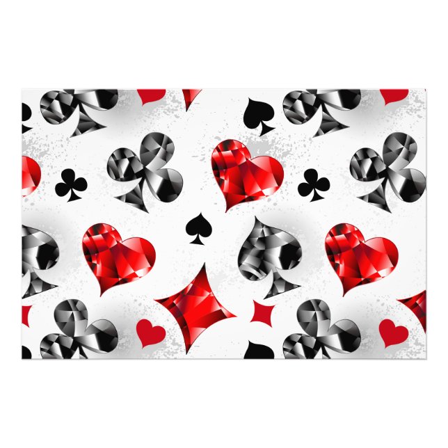 Poker Player Gambler Playing Card Suits Las Vegas Photo Print (Front)