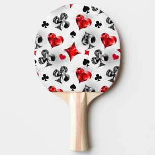 Poker Player Gambler Playing Card Suits Las Vegas Ping Pong Paddle