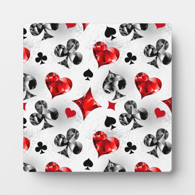 Poker Player Gambler Playing Card Suits Las Vegas Plaque (Front)