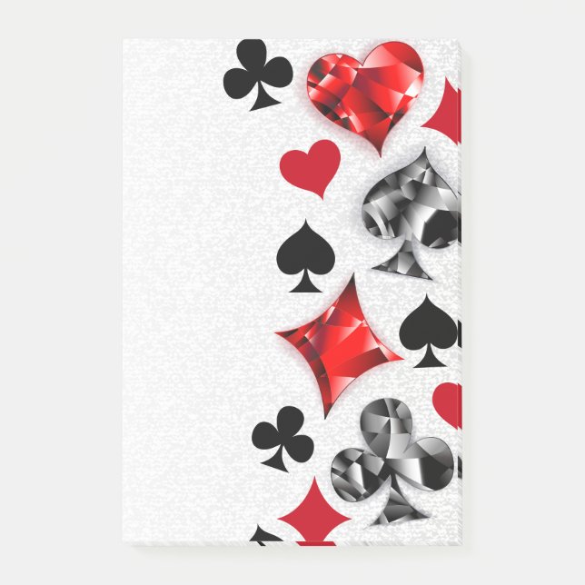 Poker Player Gambler Playing Card Suits Las Vegas Post-it Notes (Front)