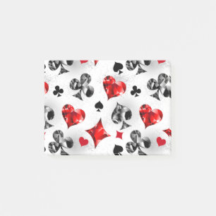 Poker Player Gambler Playing Card Suits Las Vegas Post-it Notes