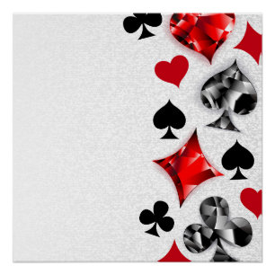 Poker Player Gambler Playing Card Suits Las Vegas Poster