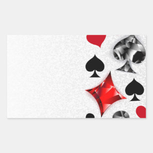 Poker Player Gambler Playing Card Suits Las Vegas Rectangular Sticker