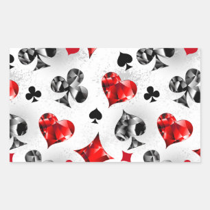 Poker Player Gambler Playing Card Suits Las Vegas Rectangular Sticker