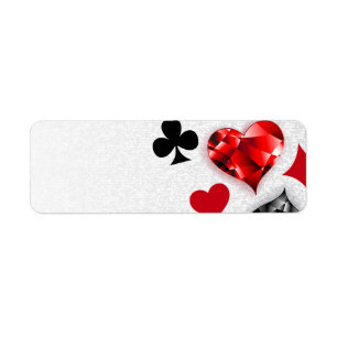 Poker Player Gambler Playing Card Suits Las Vegas Return Address Label