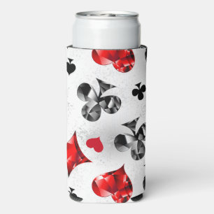 Poker Player Gambler Playing Card Suits Las Vegas Seltzer Can Cooler