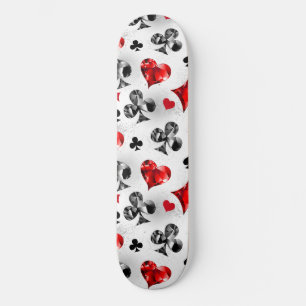 Poker Player Gambler Playing Card Suits Las Vegas Skateboard