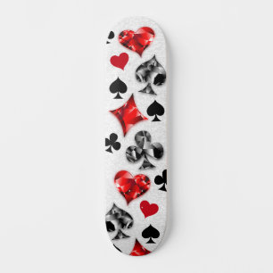 Poker Player Gambler Playing Card Suits Las Vegas Skateboard
