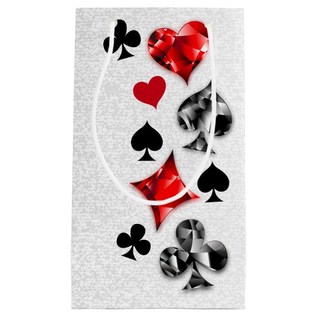 Poker Player Gambler Playing Card Suits Las Vegas Small Gift Bag (Front)