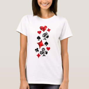 Poker Player Gambler Playing Card Suits Las Vegas T-Shirt