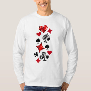 Poker Player Gambler Playing Card Suits Las Vegas T-Shirt