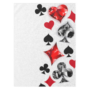 Poker Player Gambler Playing Card Suits Las Vegas Tablecloth