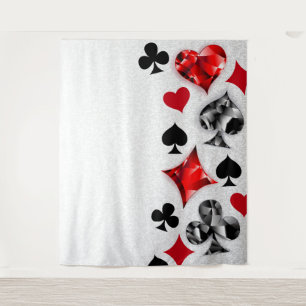 Poker Player Gambler Playing Card Suits Las Vegas Tapestry