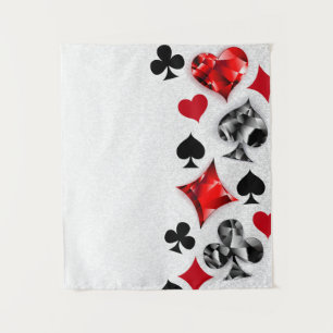 Poker Player Gambler Playing Card Suits Las Vegas Tapestry