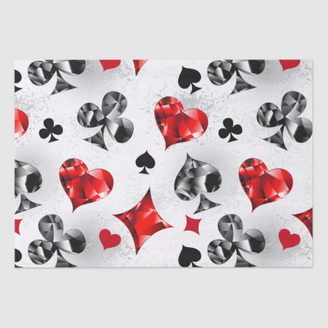 Poker Player Gambler Playing Card Suits Las Vegas Tissue Paper (Front)