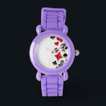 Poker Player Gambler Playing Card Suits Las Vegas Watch<br><div class="desc">Grey,  textured background with polygonal playing cards symbols. Symbols of playing cards,  heart,  diamond,  spade and club.</div>