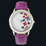 Poker Player Gambler Playing Card Suits Las Vegas Watch<br><div class="desc">Grey,  textured background with polygonal playing cards symbols. Symbols of playing cards,  heart,  diamond,  spade and club.</div>