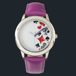 Poker Player Gambler Playing Card Suits Las Vegas Watch<br><div class="desc">Grey,  textured background with polygonal playing cards symbols. Symbols of playing cards,  heart,  diamond,  spade and club.</div>