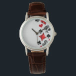 Poker Player Gambler Playing Card Suits Las Vegas Watch<br><div class="desc">Grey,  textured background with polygonal playing cards symbols. Symbols of playing cards,  heart,  diamond,  spade and club.</div>