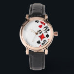 Poker Player Gambler Playing Card Suits Las Vegas Watch<br><div class="desc">Grey,  textured background with polygonal playing cards symbols. Symbols of playing cards,  heart,  diamond,  spade and club.</div>