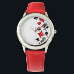 Poker Player Gambler Playing Card Suits Las Vegas Watch<br><div class="desc">Grey,  textured background with polygonal playing cards symbols. Symbols of playing cards,  heart,  diamond,  spade and club.</div>